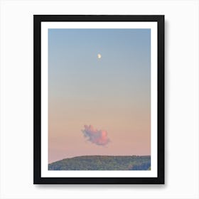 Forest Cloud Moon Art Print