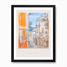 Limassol Cyprus 2 Orange Drawing Poster Art Print