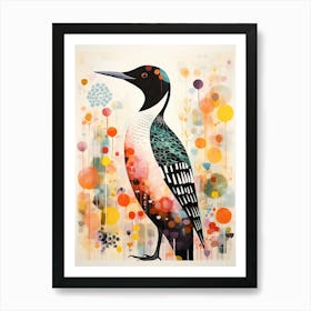 Bird Painting Collage Loon 2 Art Print