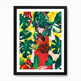 Woman in the jungle Art Print