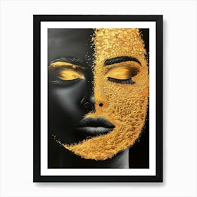 Gold Face 12 Art Print