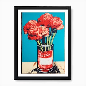 Carnation Still Life 1 Pop Art  Art Print