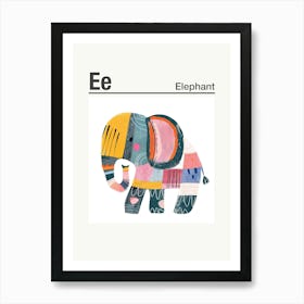 Animals Alphabet Elephant 5 Art Print