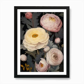 Ranunculus 3 Flower Painting Art Print