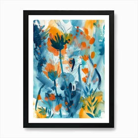 'Blue Flowers' 3 Art Print