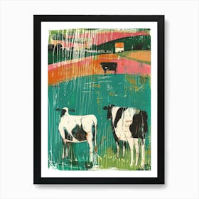 Cows In The Field Art Print