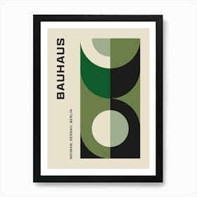 Bauhaus Minimalist Abstract Print 9 Green Art Print