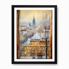 Winter Cityscape Krakow Poland 3 Art Print