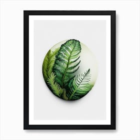 Button Fern Watercolour Art Print