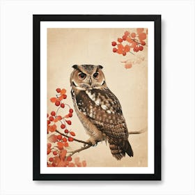 Australian Masked Owl Vintage Illustration 2 Art Print