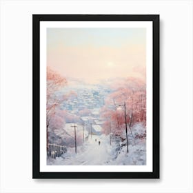 Dreamy Winter Painting Seoul South Korea 1 Art Print