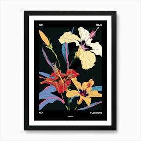 No Rain No Flowers Poster Hibiscus 2 Art Print