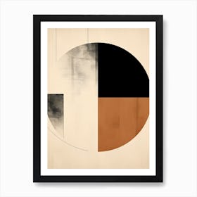 Bauhaus Whispers: Beige Abstract Circle Art Print