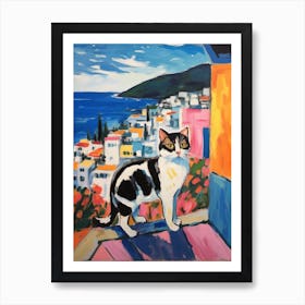 Painting Of A Cat In Sorrento Italy 2 Art Print