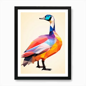 Colourful Geometric Bird Canada Goose 3 Art Print