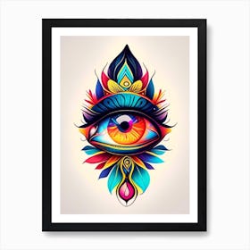 Consciousness, Symbol, Third Eye Tattoo 2 Art Print