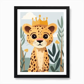 Little Cheetah 2 Wearing A Crown Art Print