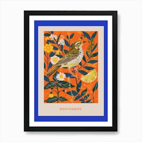 Spring Birds Poster Mockingbird 2 Art Print