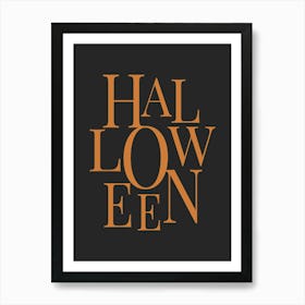 Modern Halloween Typography - Orange & Black Art Print