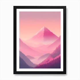 Misty Mountains Vertical Background In Pink Tone 100 Art Print