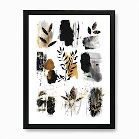 Black And Gold Abstract Painting 16 Art Print