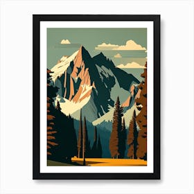 Grand Teton National Park United States Of America Retro Art Print