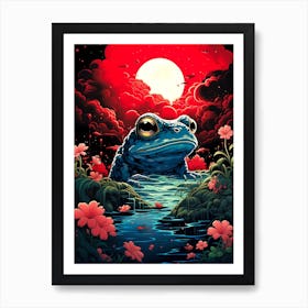 Frog In The Water Art Print