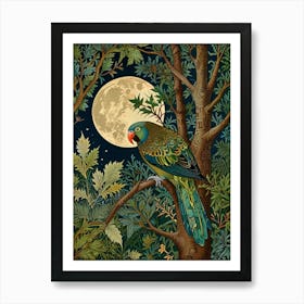 William Morris Parrot At The Moon Art Print