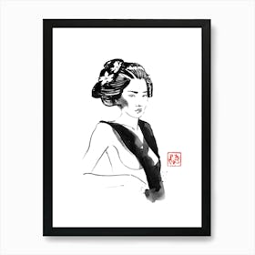 Geisha Half Naked Art Print