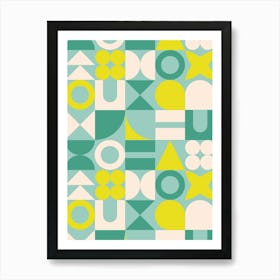 Tropics Mid Century Retro Geometric Shapes Art Print