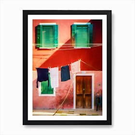 Washing Line Of Burano Art Print
