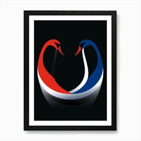 Swan Minimalist Abstract 2 Art Print