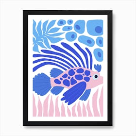 Lionfish and Corals Ocean Collection Boho Art Print