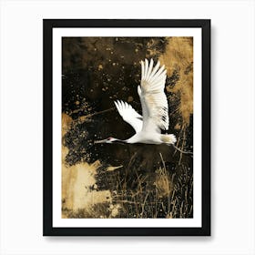 Flying Crane Effect Collage 4 Art Print