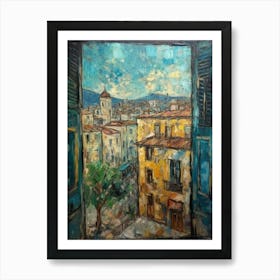 Window View Of Florence In The Style Of Expressionism 2 Art Print