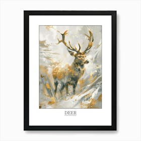 Deer Precisionist Illustration 3 Poster Art Print