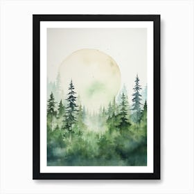 Watercolour Painting Of Bialowieza Forest   Poland And Belarus2 Art Print