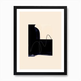 Black And Cream Abstract 5 Art Print