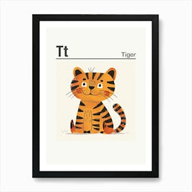 Animals Alphabet Tiger 3 Art Print