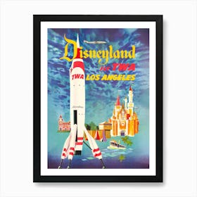 Twa Travel Poster For Disney Land By David Klein 1955 Art Print