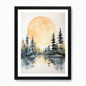 Watercolour Of Sipoonkorpi National Park   Finland 2 Art Print