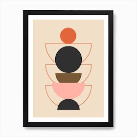 Mid Century Circle Balance Art Print