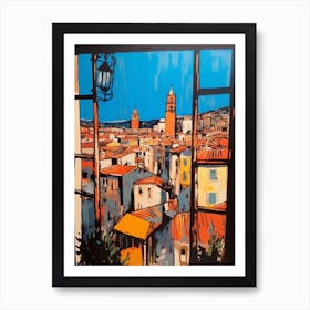 A Window View Of Barcelona In The Style Of Pop Art 3 Art Print