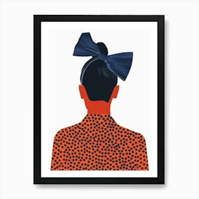 Portrait Of A Woman With A Bow Art Print