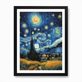 Vincent Van Gogh Art Village Painting (2) Art Print