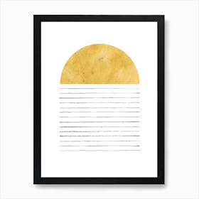 Golden Sunset, mustard abstract shapes Art Print