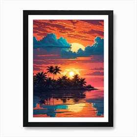 Sunset Painting Art Print