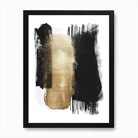 Abstract Gold And Black Painting 17 Art Print