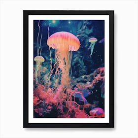 Collage Style Jelly Fish 2 Art Print