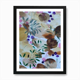 Olive Tree Spring Garden Abstract Watercolor Painting Art Print